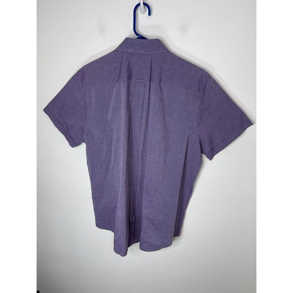 Express button up shirt men's XL violet purple with gray trim casual un tucked - Picture 9 of 13